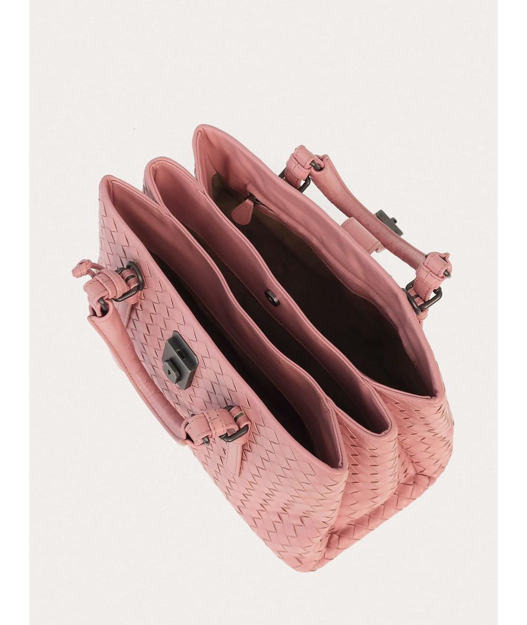 BOTTEGA VENETA Розовая кожаная сумка тоут, фото 4