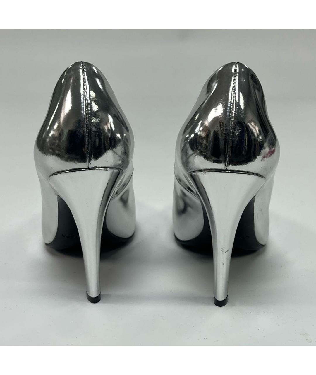 BALENCIAGA Серебряные туфли из лакированной кожи, фото 3