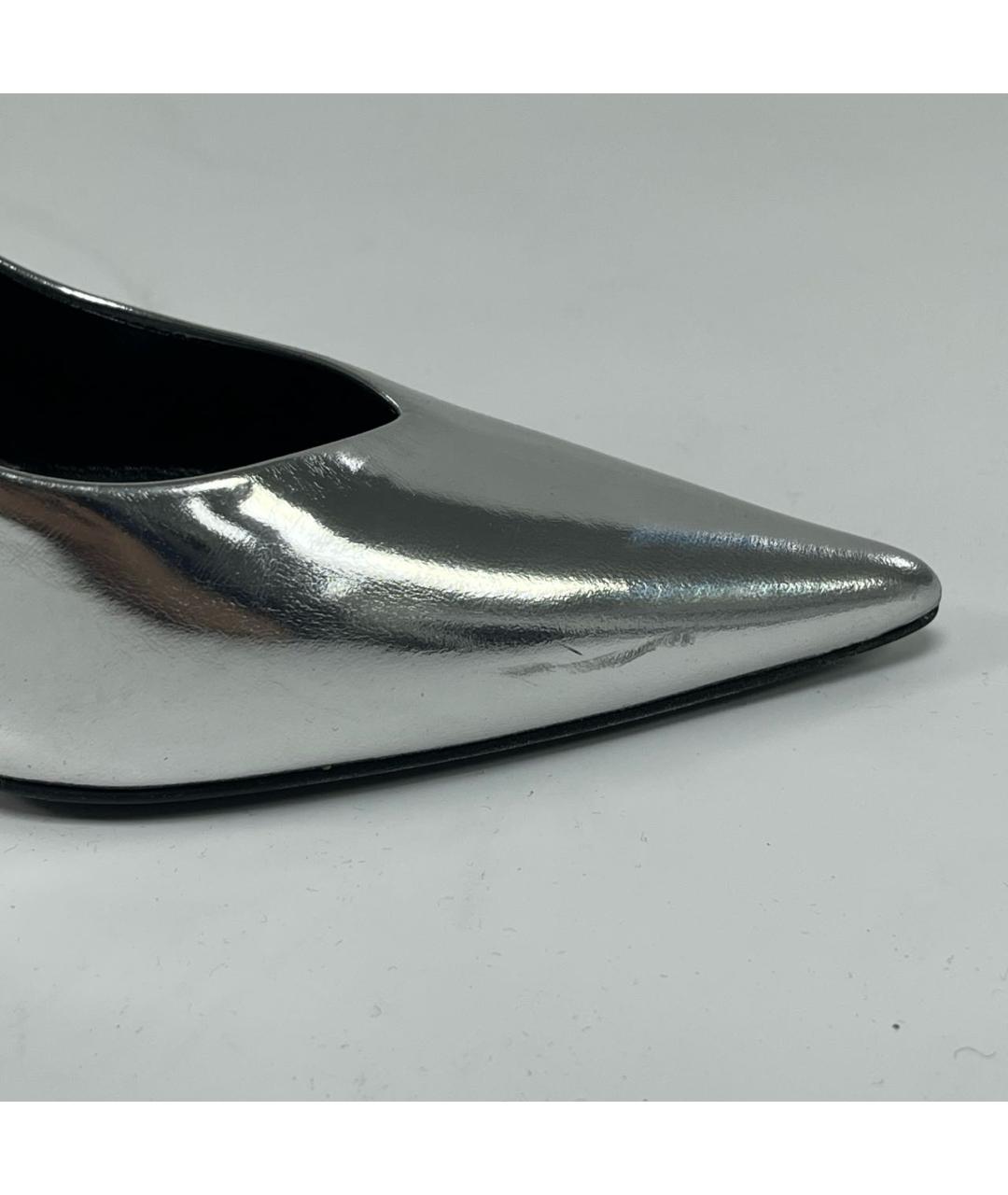 BALENCIAGA Серебряные туфли из лакированной кожи, фото 5