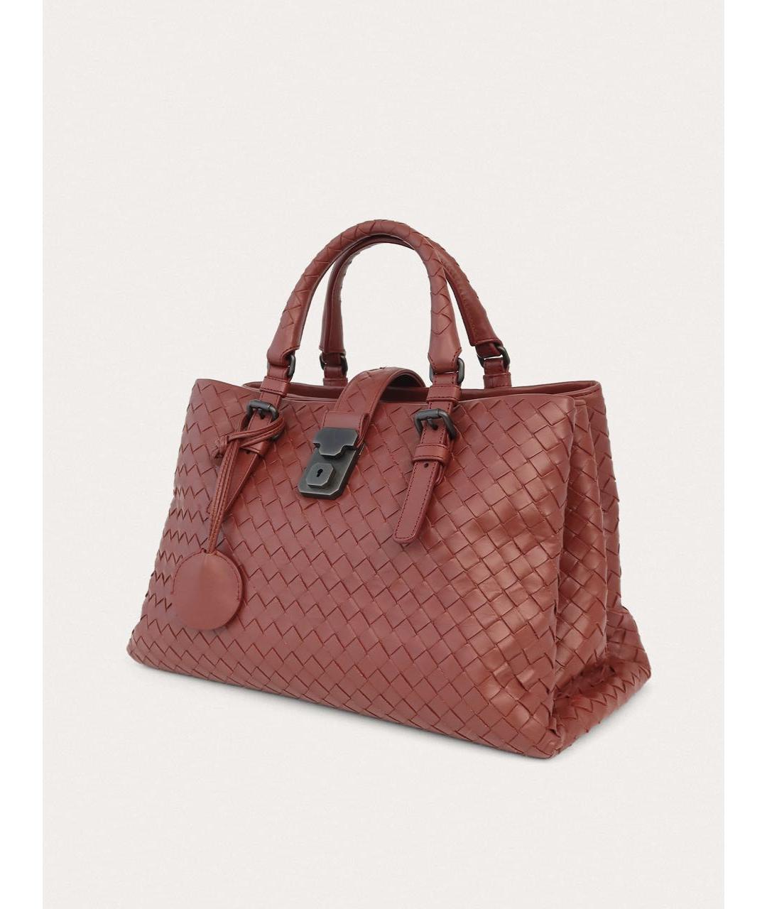BOTTEGA VENETA Бордовая кожаная сумка тоут, фото 2