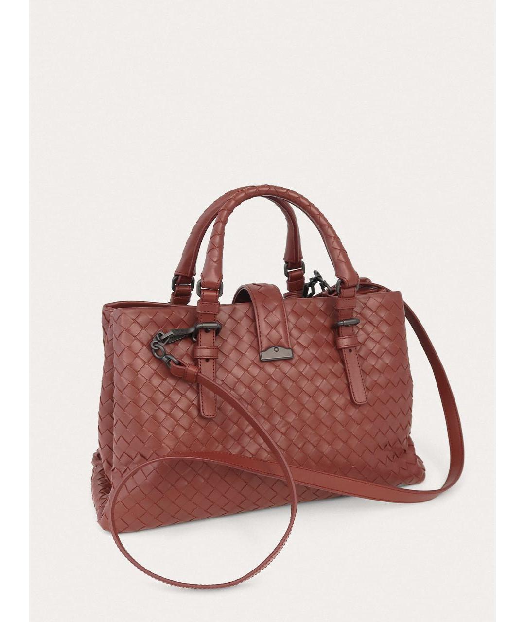 BOTTEGA VENETA Бордовая кожаная сумка тоут, фото 3