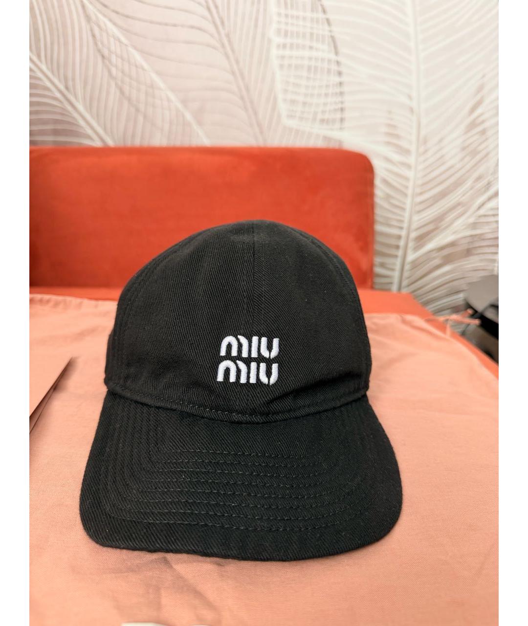 MIU MIU Черная хлопковая кепка, фото 8