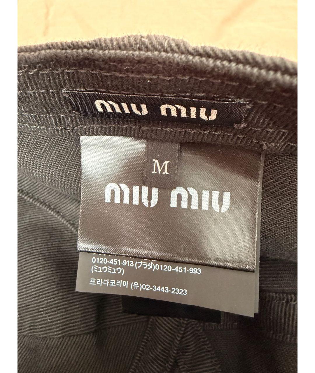 MIU MIU Черная хлопковая кепка, фото 5