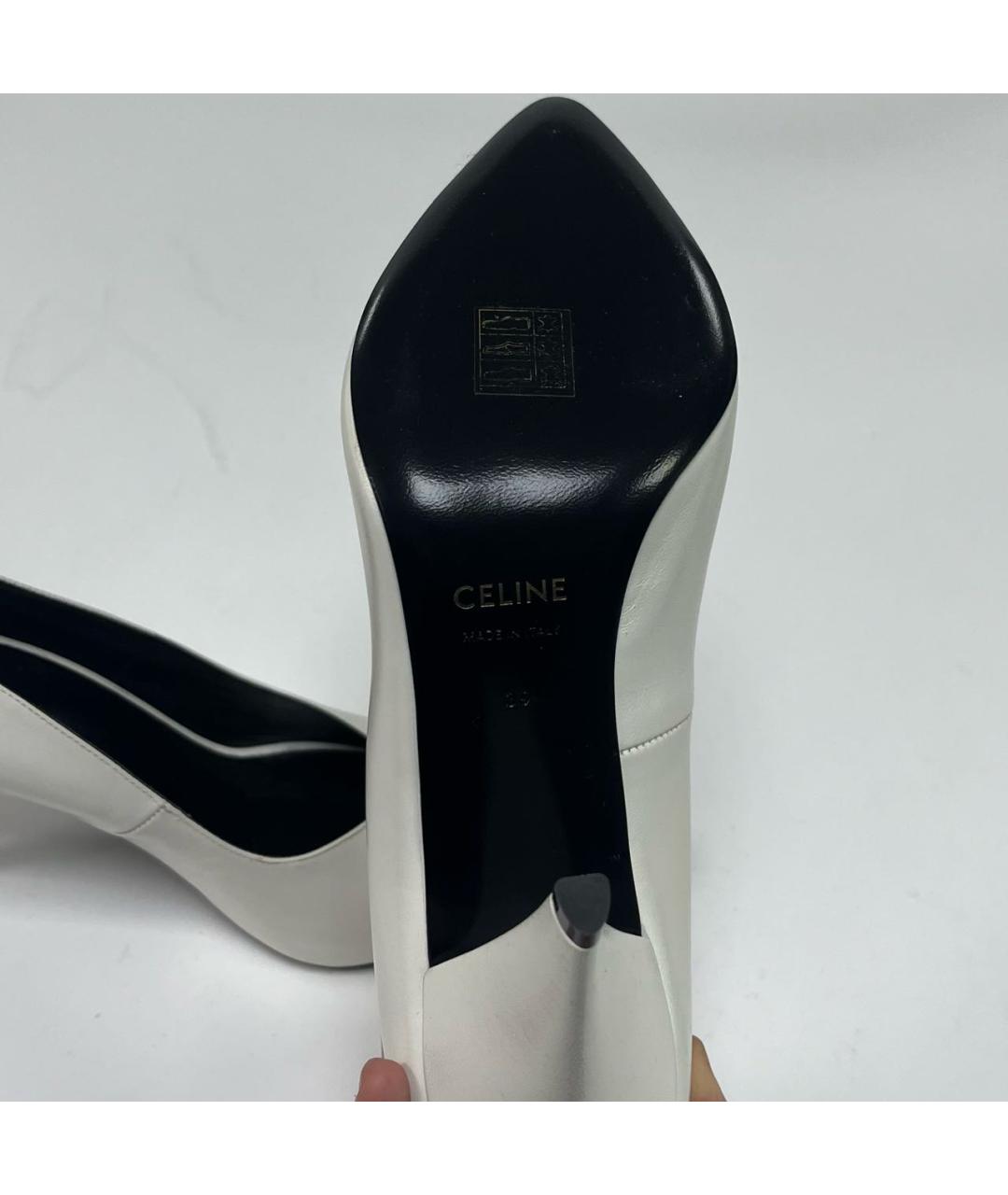 CELINE Белые кожаные туфли, фото 7