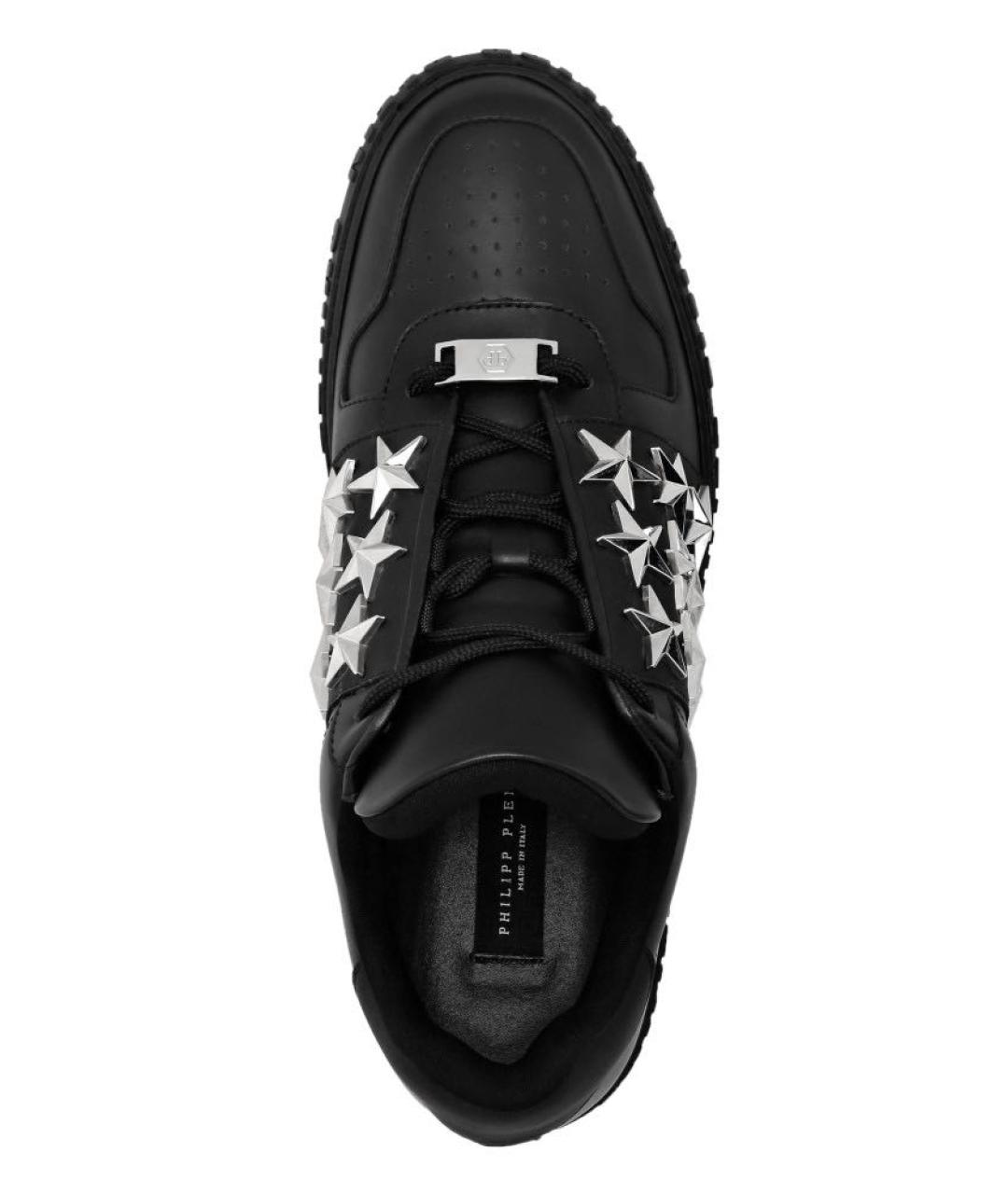 PHILIPP PLEIN Черные кожаные слипоны, фото 3