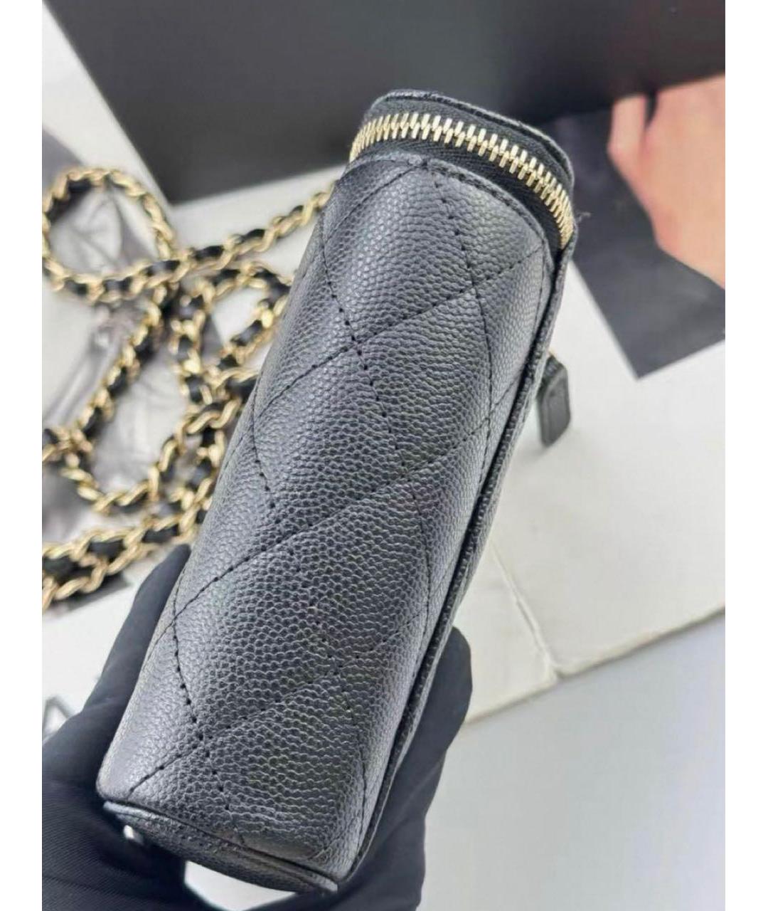 CHANEL Черная кожаная сумка через плечо, фото 4