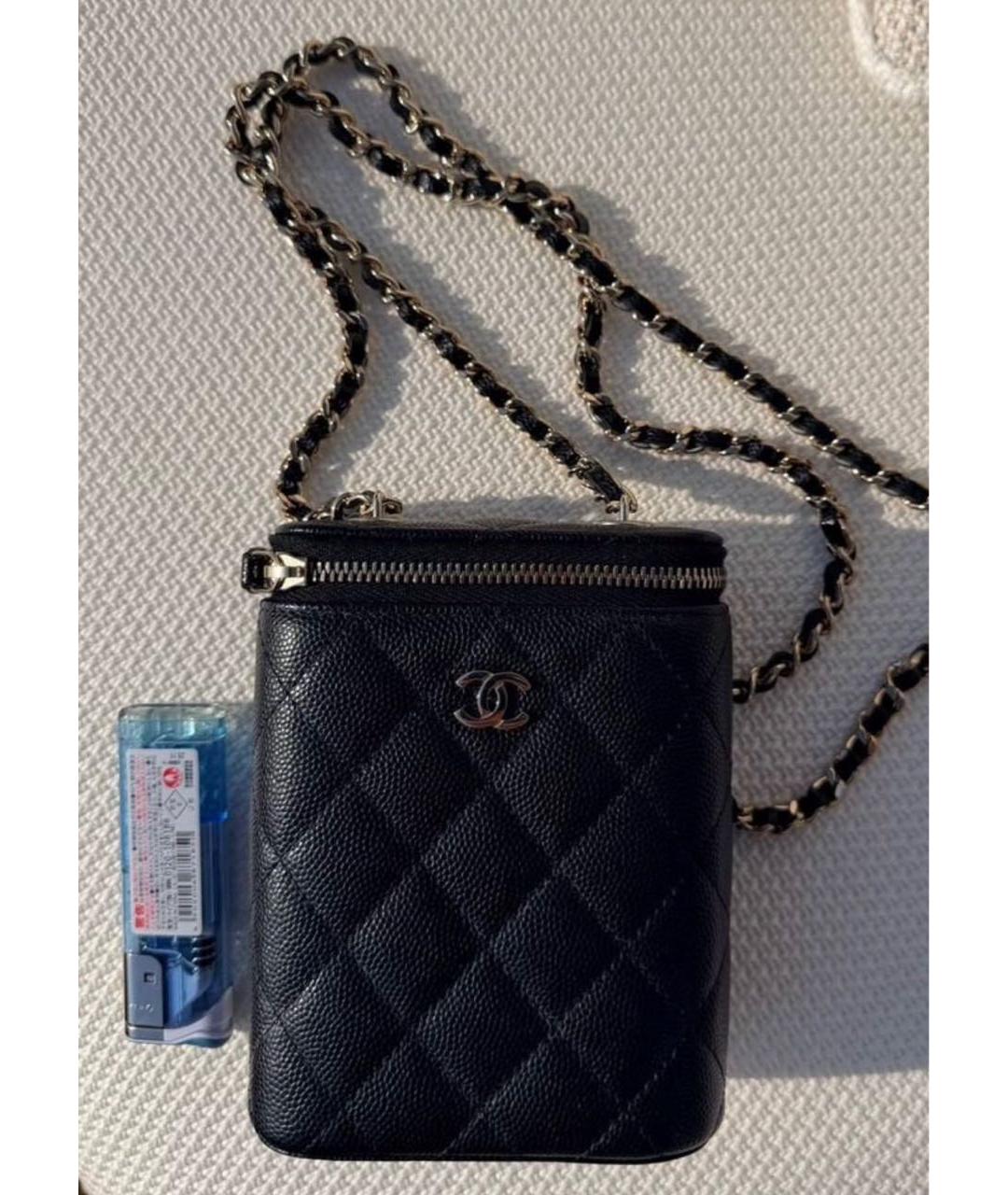 CHANEL Черная кожаная сумка через плечо, фото 3