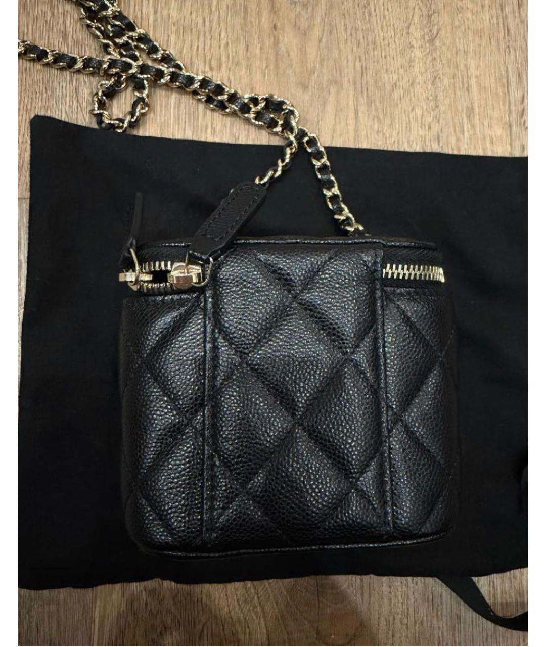CHANEL Черная кожаная сумка через плечо, фото 3