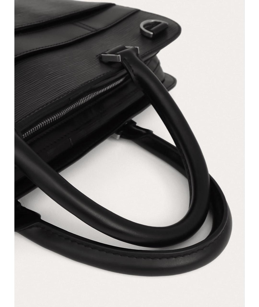 LOUIS VUITTON Черный кожаный портфель, фото 7