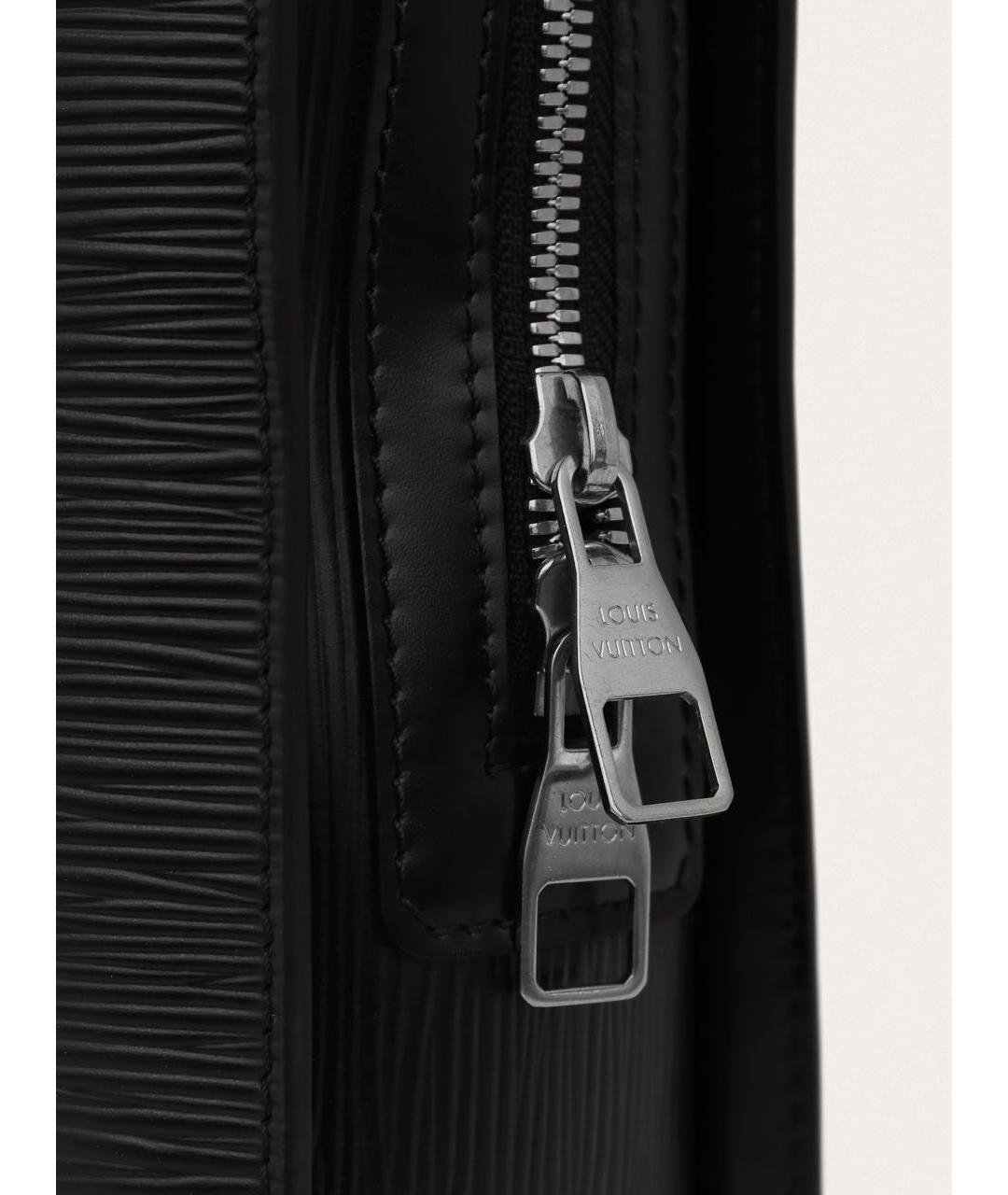 LOUIS VUITTON Черный кожаный портфель, фото 8