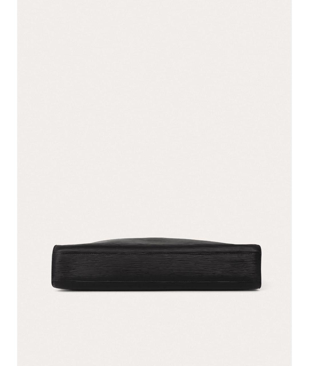 LOUIS VUITTON Черный кожаный портфель, фото 4