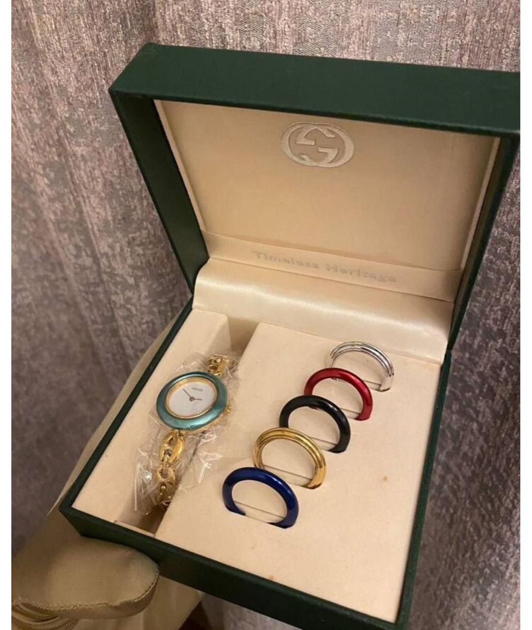 GUCCI Золотые серебряные часы, фото 2