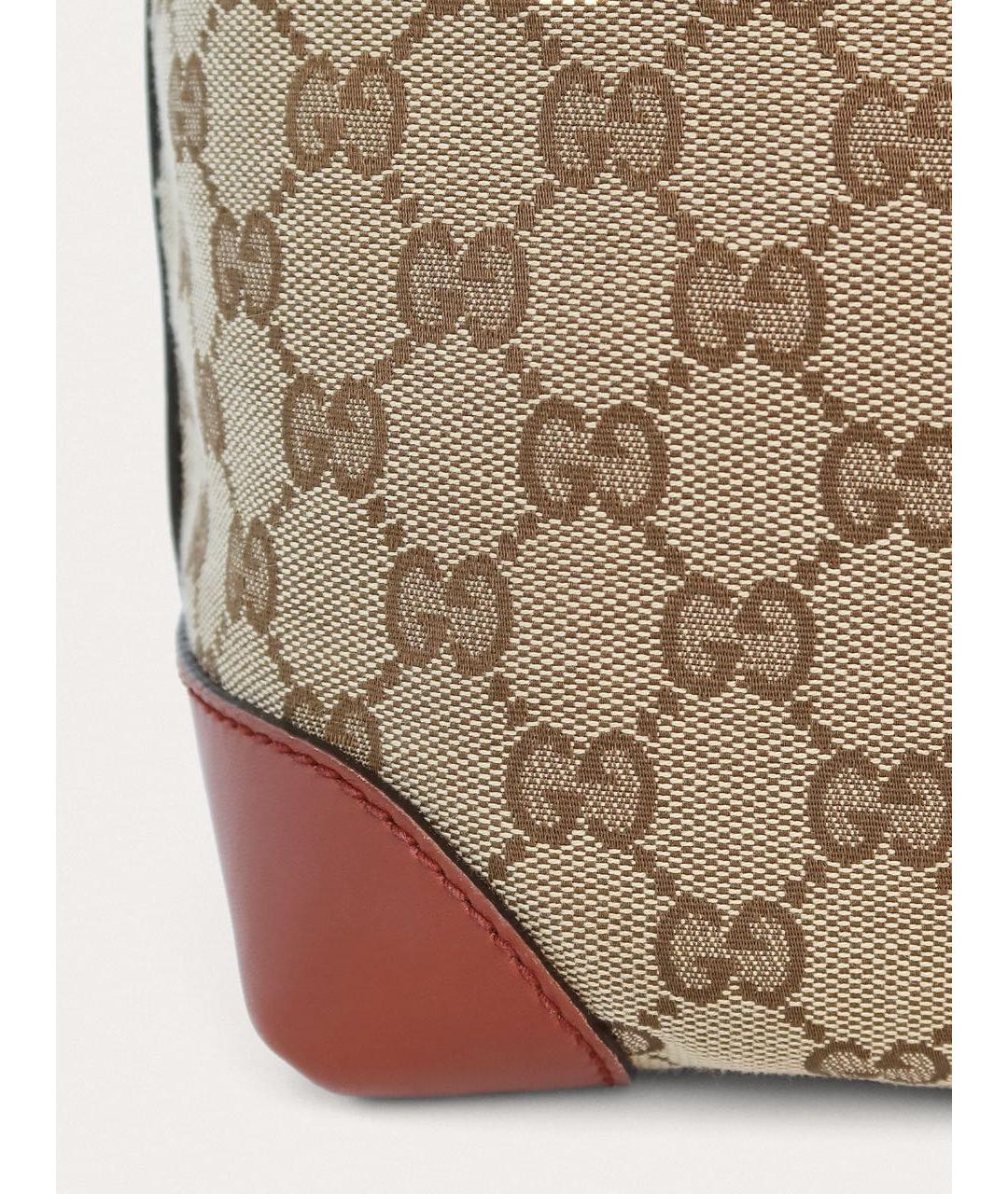 GUCCI Коричневая тканевая сумка тоут, фото 6