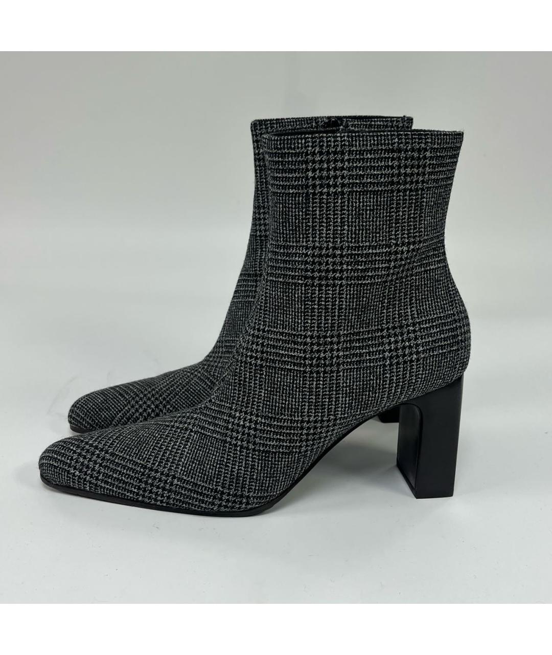 BALENCIAGA Антрацитовые текстильные ботильоны, фото 8