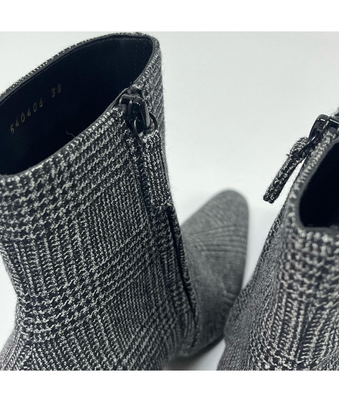 BALENCIAGA Антрацитовые текстильные ботильоны, фото 4