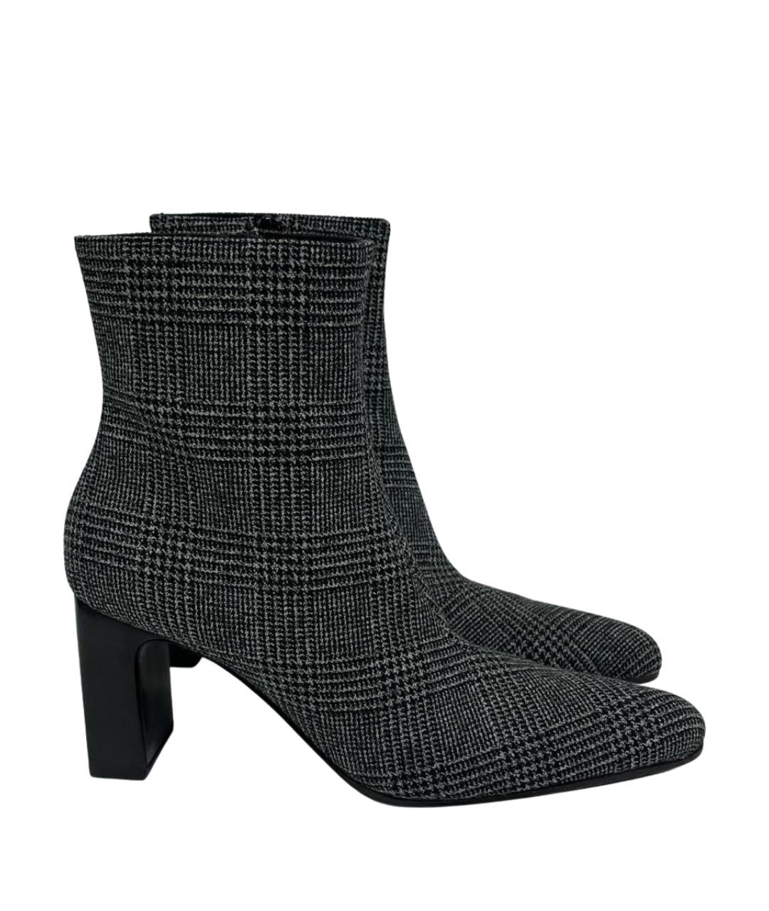 BALENCIAGA Антрацитовые текстильные ботильоны, фото 1