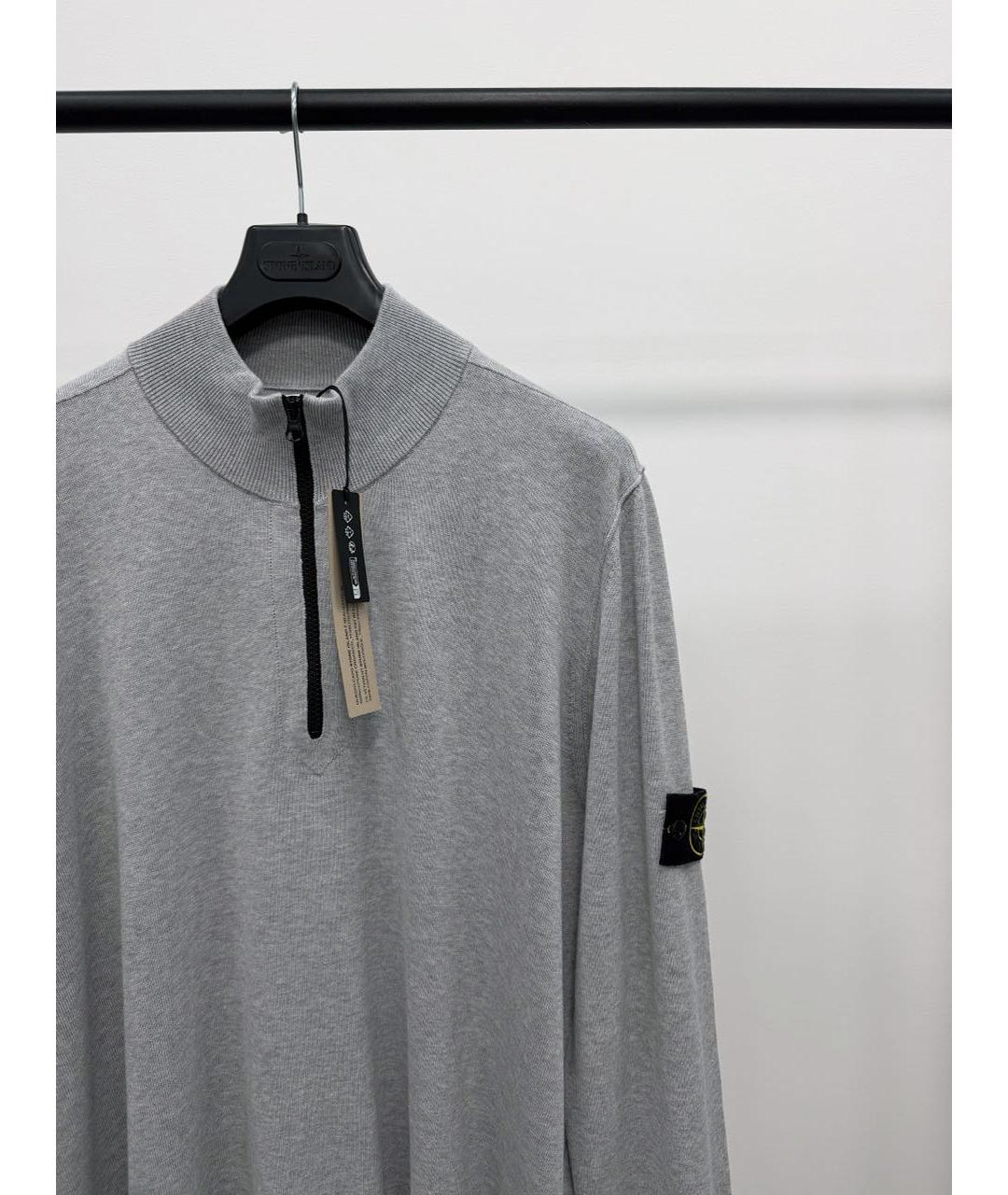 STONE ISLAND Серый хлопковый джемпер / свитер, фото 2