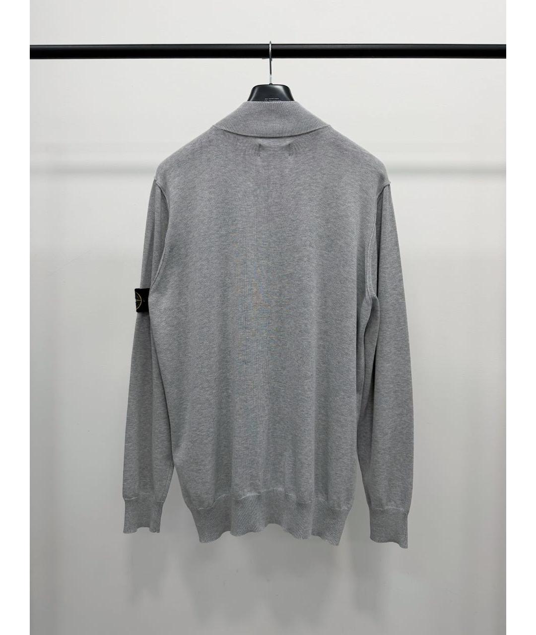 STONE ISLAND Серый хлопковый джемпер / свитер, фото 4