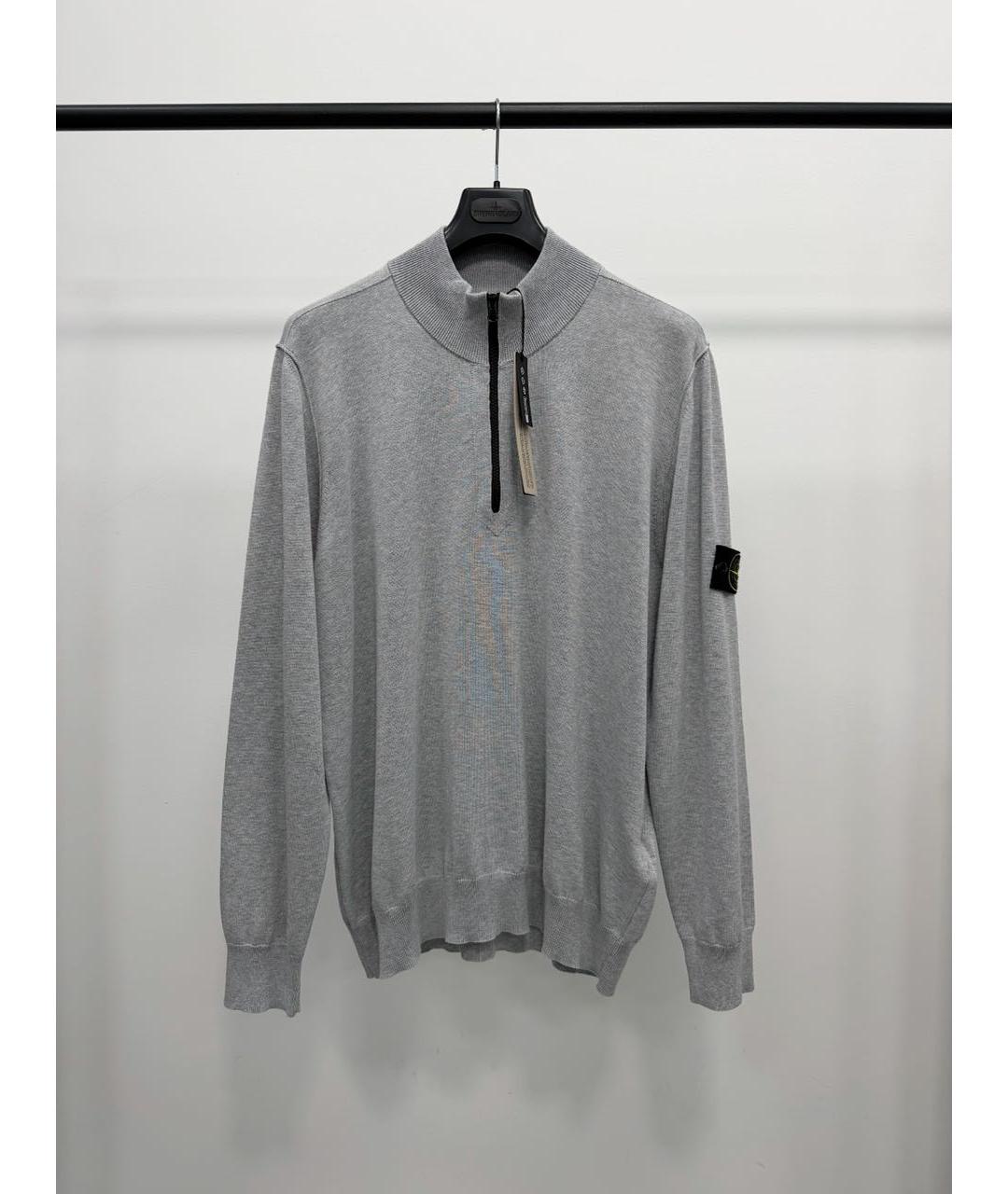 STONE ISLAND Серый хлопковый джемпер / свитер, фото 5