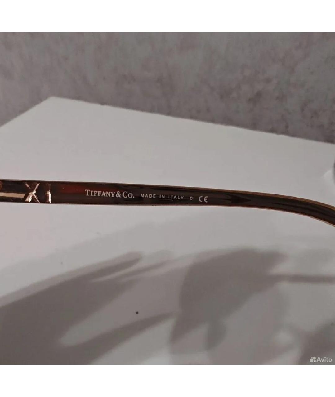 TIFFANY&CO Золотые металлические солнцезащитные очки, фото 3