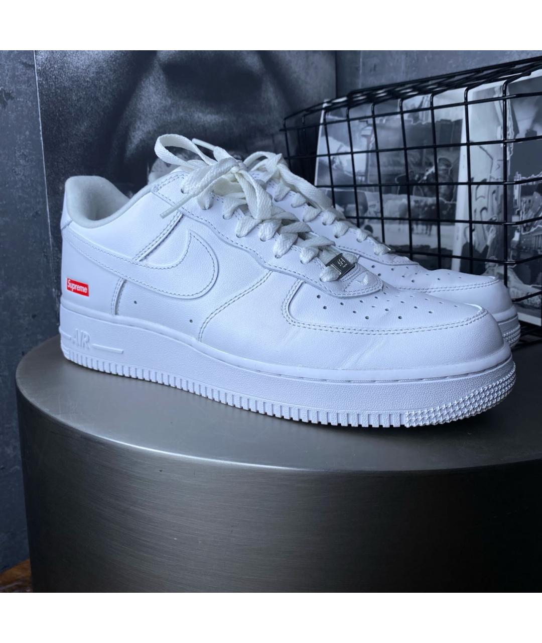 SUPREME Белые низкие кроссовки / кеды из искусственной кожи, фото 2