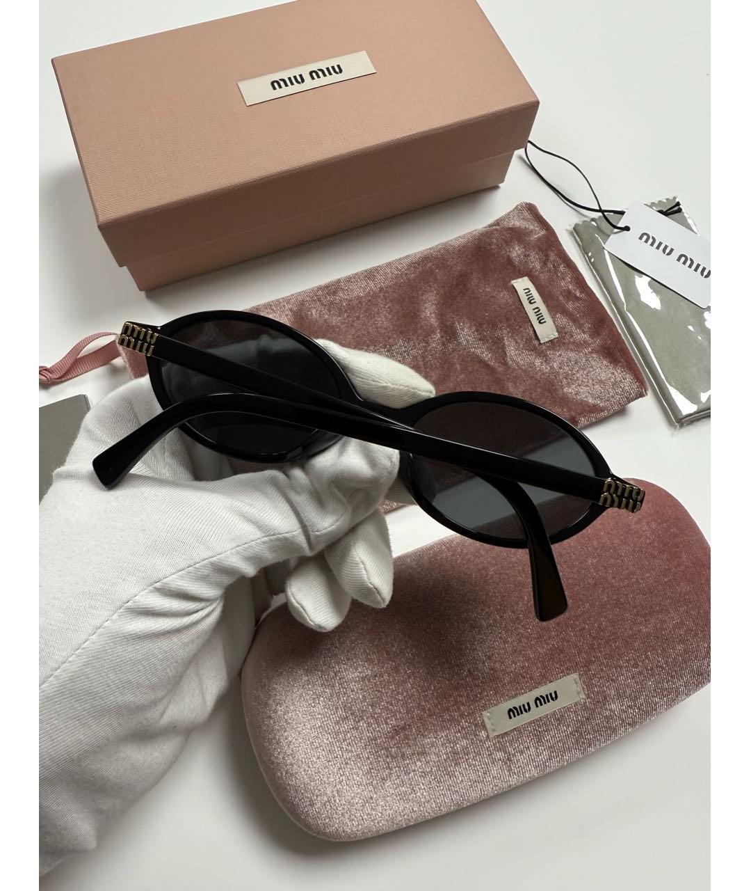 MIU MIU Черные пластиковые солнцезащитные очки, фото 7
