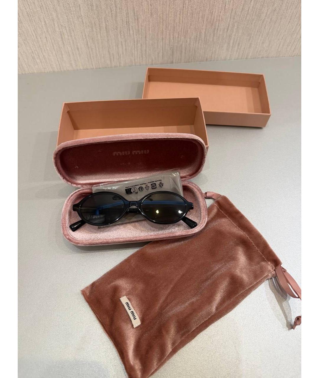 MIU MIU Черные пластиковые солнцезащитные очки, фото 6