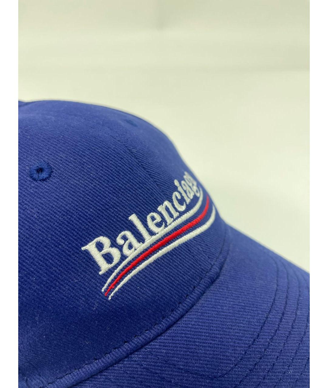 BALENCIAGA Синяя хлопковая кепка/бейсболка, фото 4