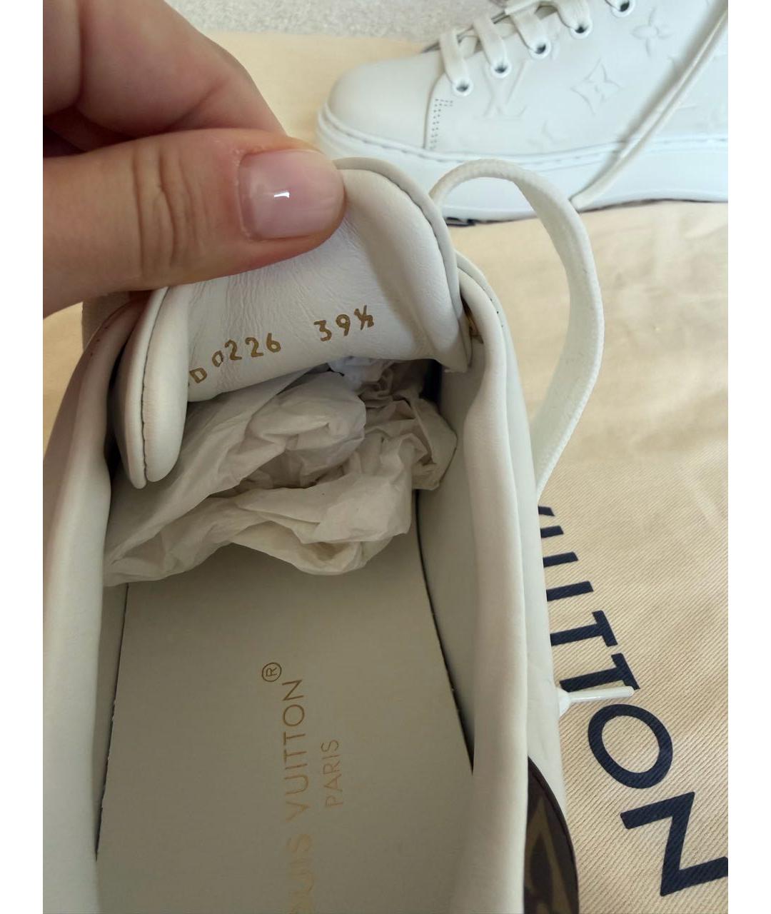 LOUIS VUITTON Белые кожаные кеды, фото 3