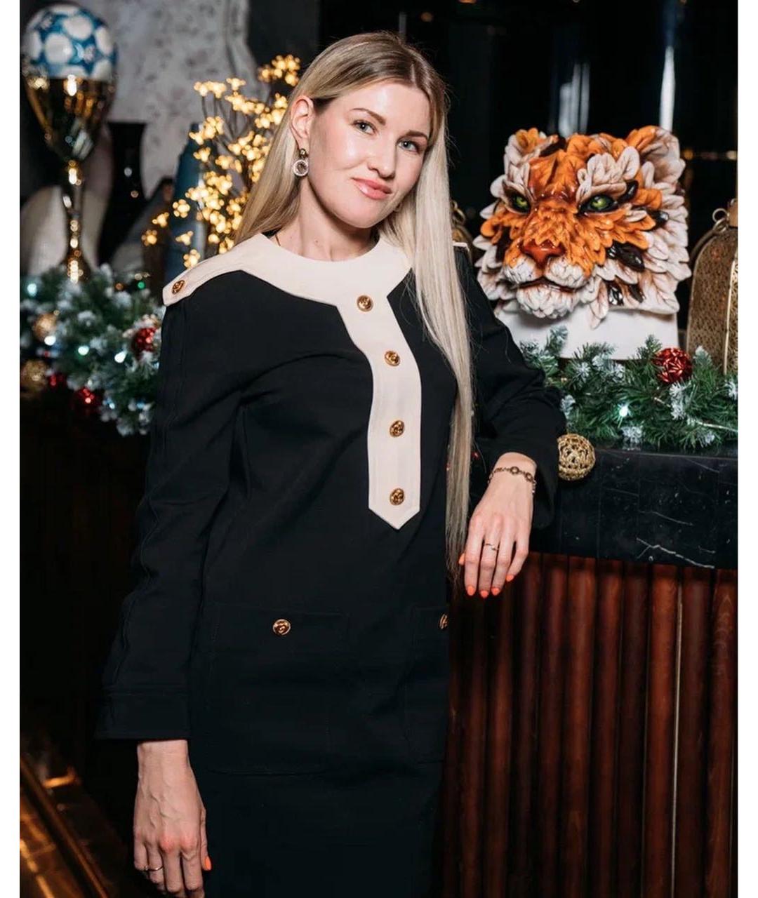 GUCCI Черное вискозное повседневное платье, фото 7