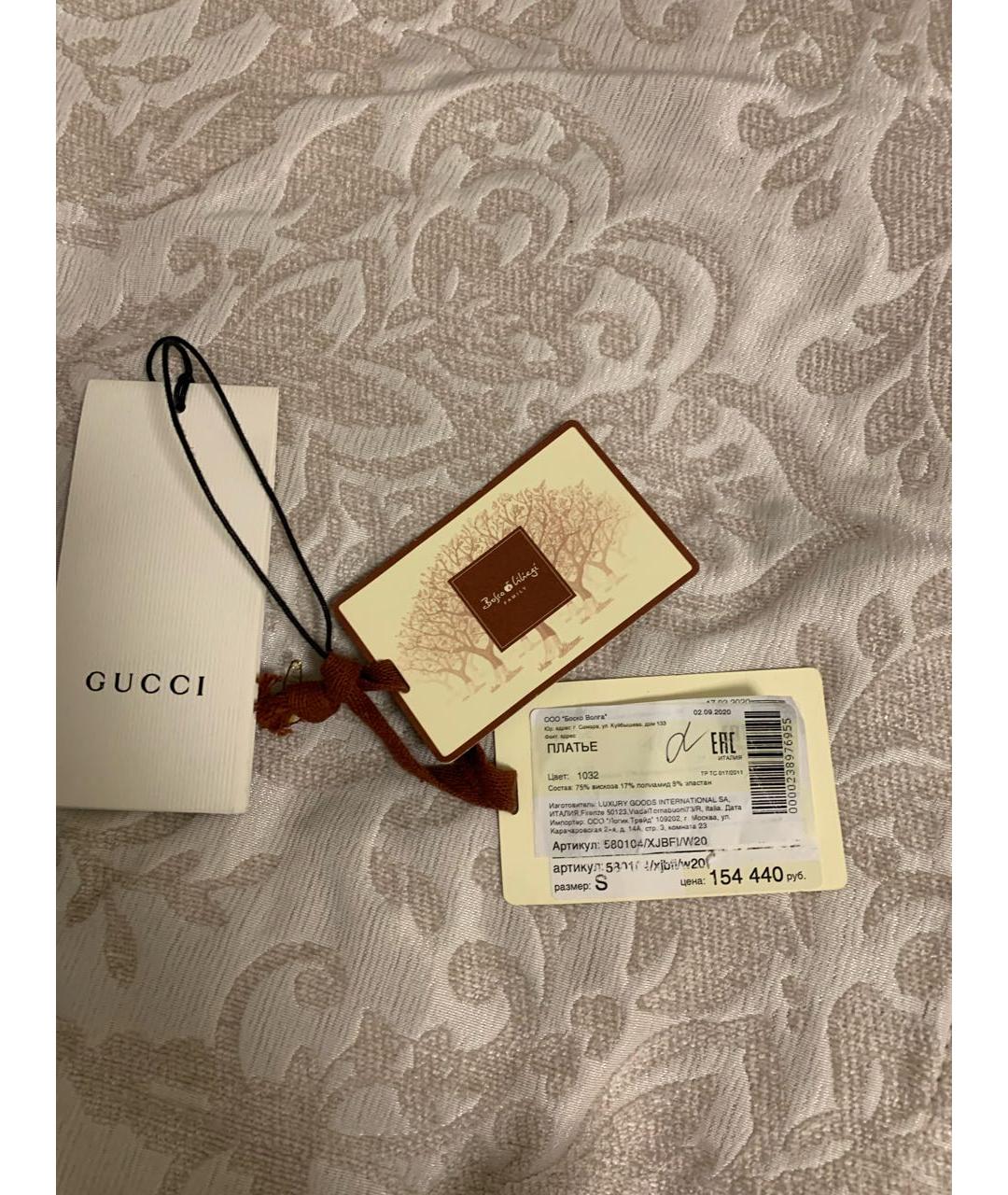 GUCCI Черное вискозное повседневное платье, фото 6