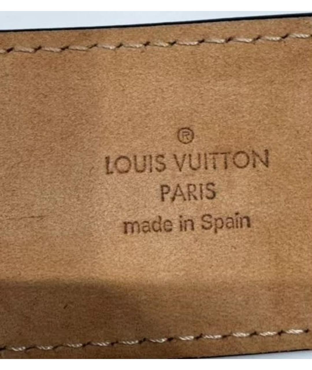 LOUIS VUITTON Черный кожаный ремень, фото 5