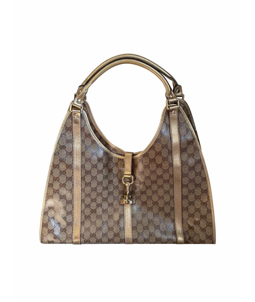 GUCCI Коричневая кожаная сумка с короткими ручками, фото 1