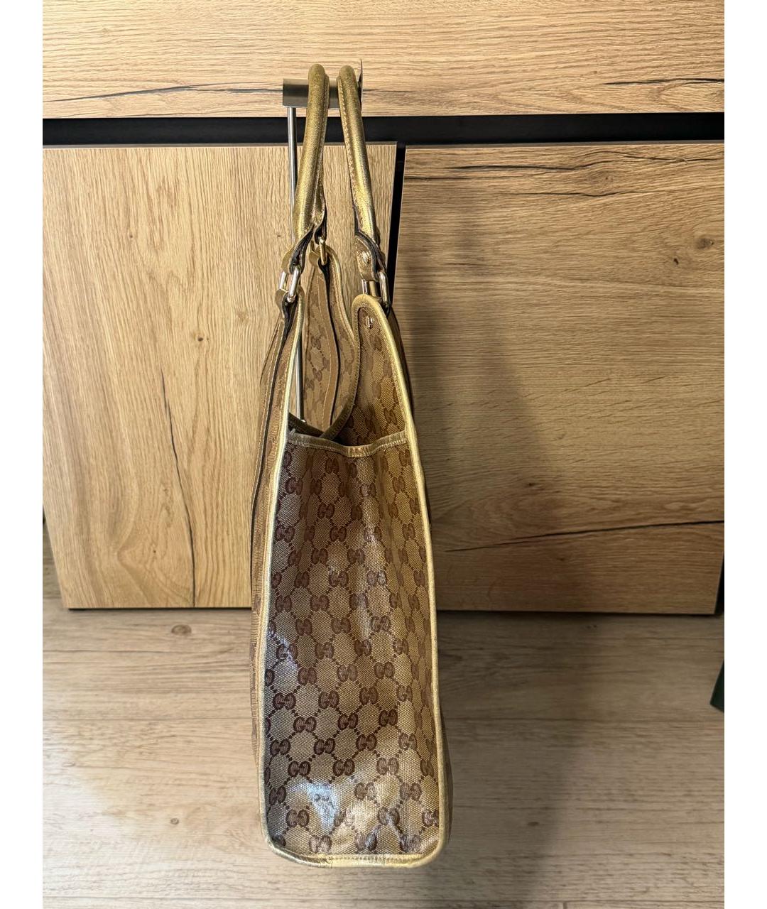 GUCCI Коричневая кожаная сумка с короткими ручками, фото 4
