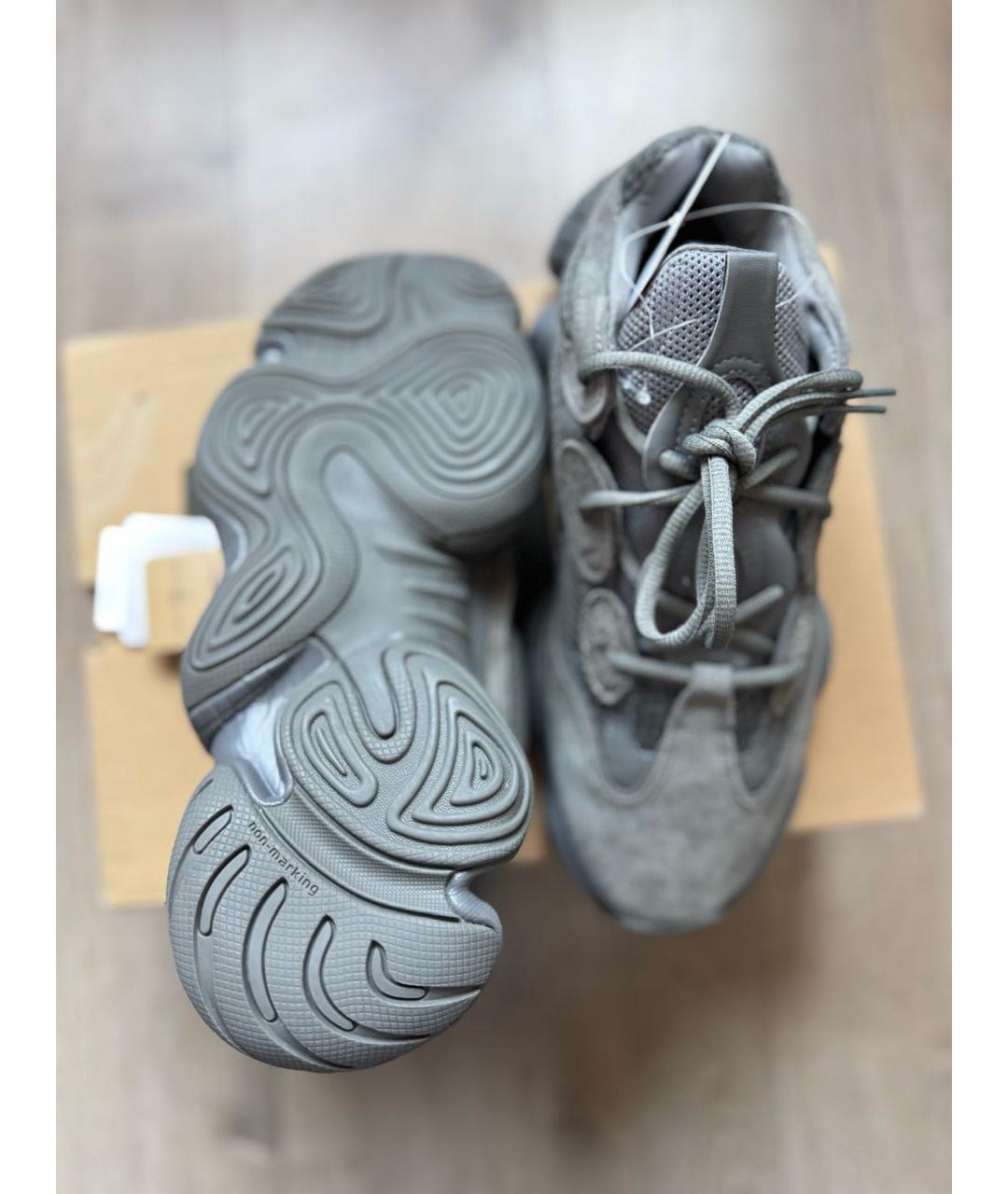 YEEZY Серые текстильные низкие кроссовки / кеды, фото 4