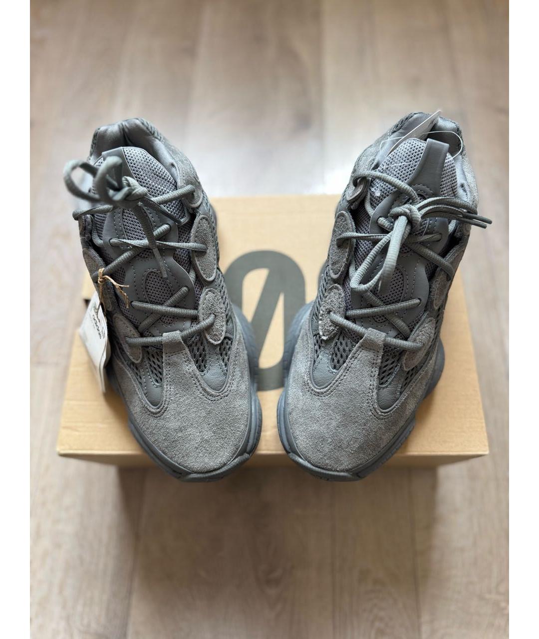 YEEZY Серые текстильные низкие кроссовки / кеды, фото 3
