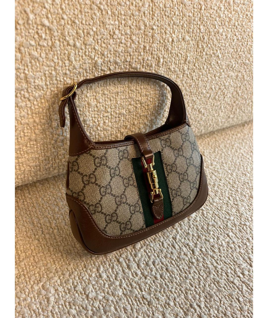 GUCCI Коричневая кожаная сумка с короткими ручками, фото 2