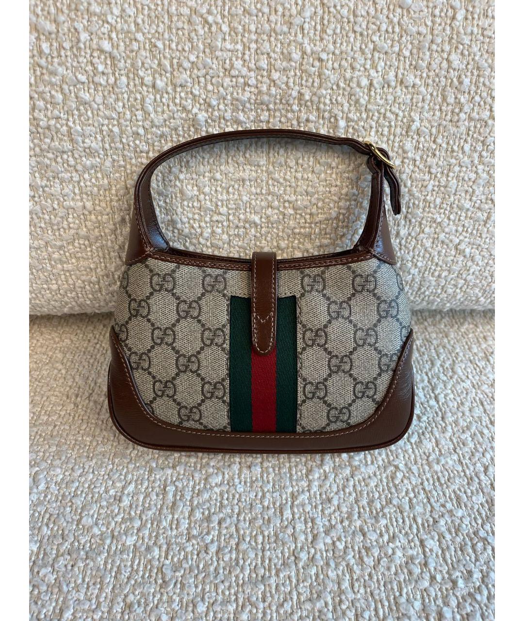 GUCCI Коричневая кожаная сумка с короткими ручками, фото 3