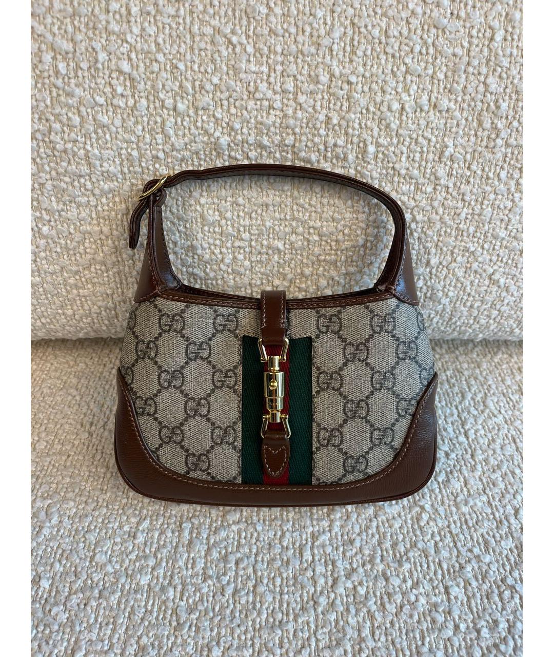 GUCCI Коричневая кожаная сумка с короткими ручками, фото 9