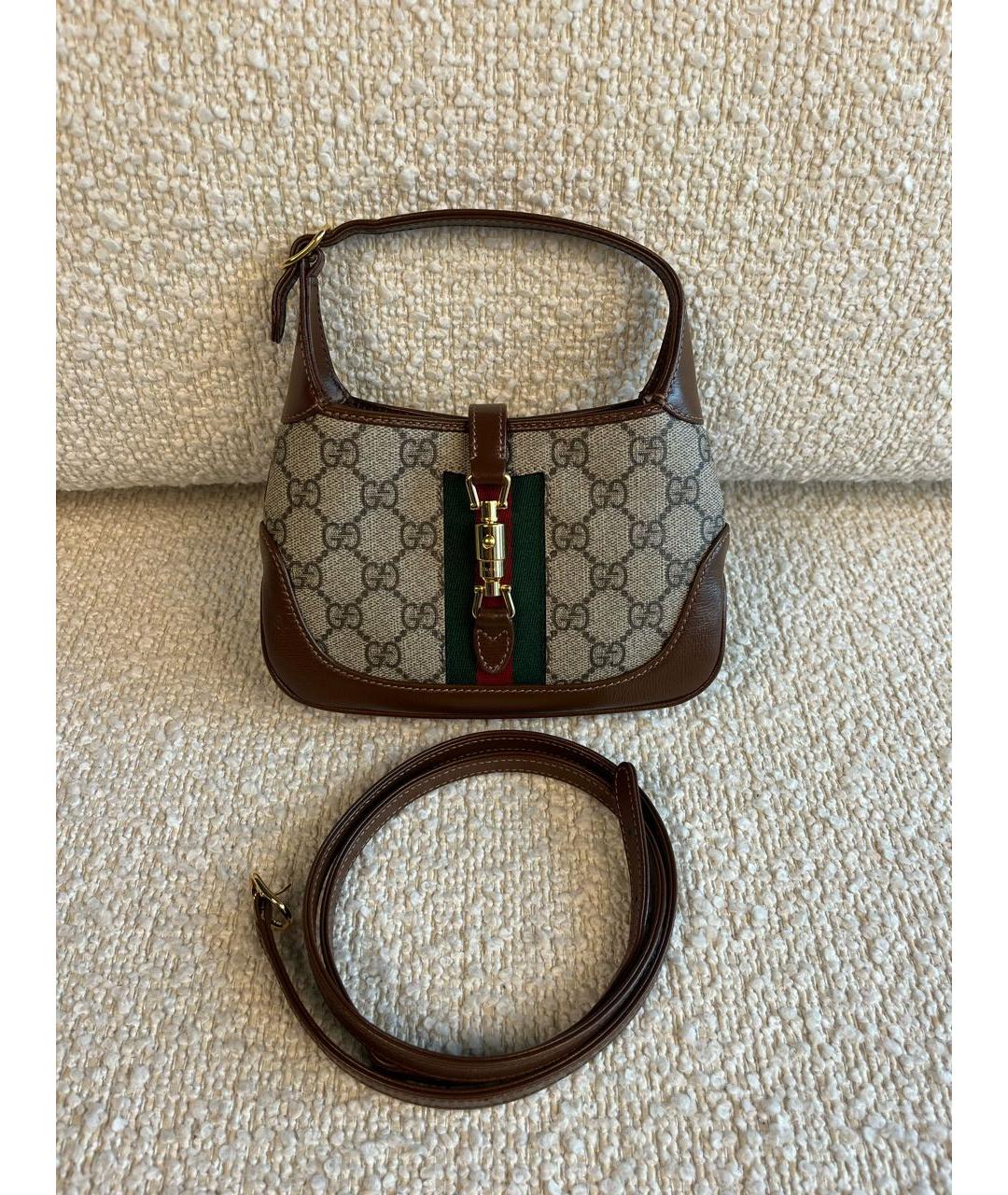 GUCCI Коричневая кожаная сумка с короткими ручками, фото 6