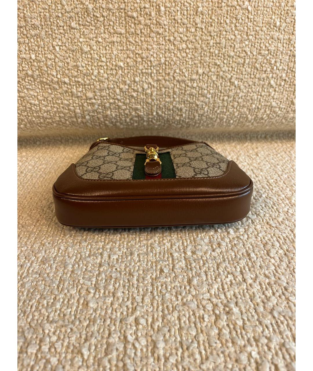 GUCCI Коричневая кожаная сумка с короткими ручками, фото 7