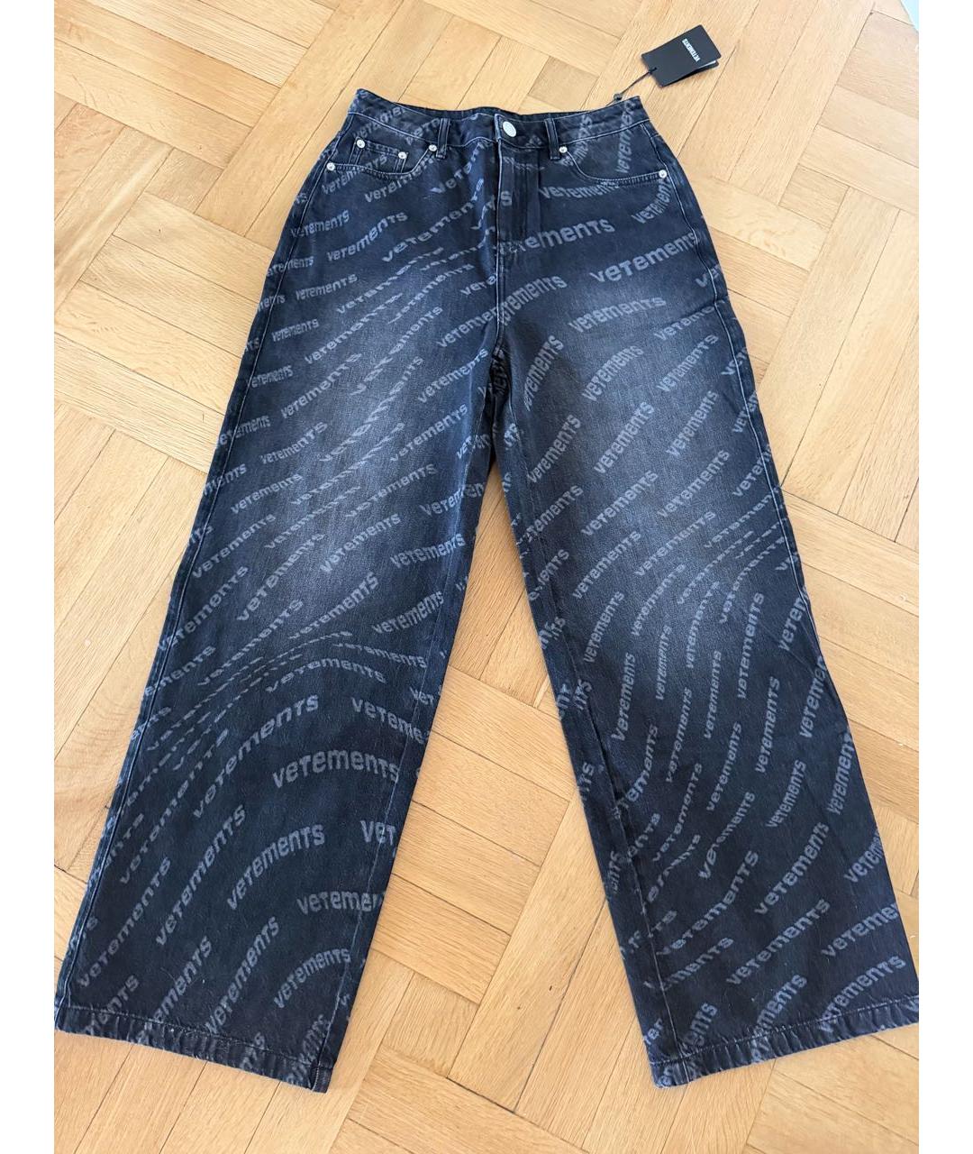 VETEMENTS Антрацитовые хлопковые джинсы клеш, фото 8