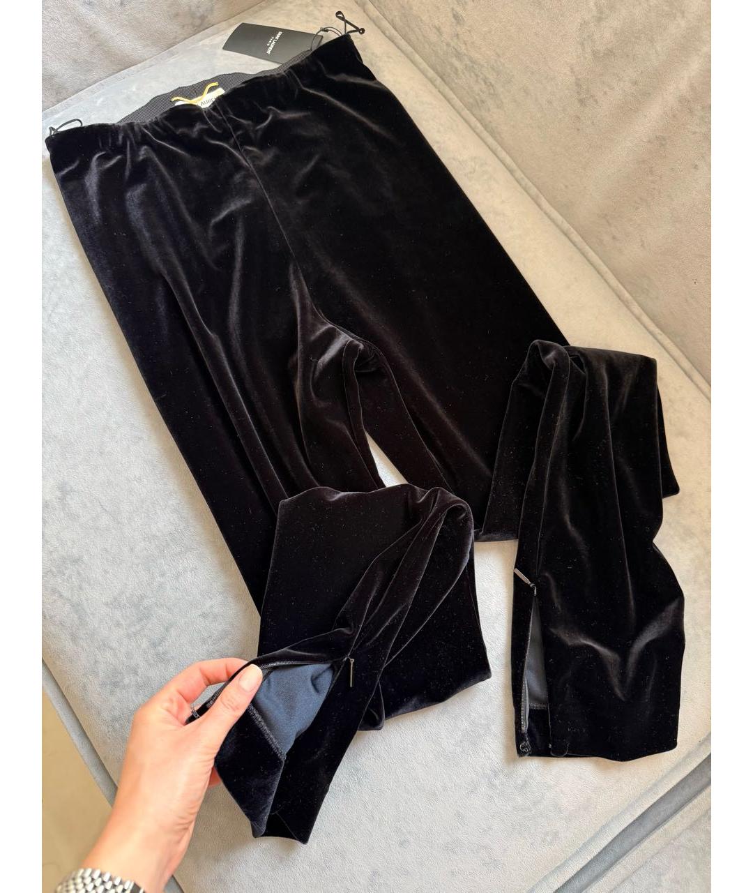 SAINT LAURENT Черные бархатные брюки узкие, фото 3