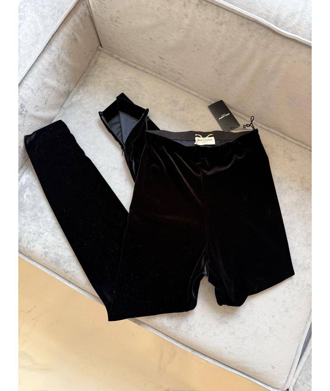 SAINT LAURENT Черные бархатные брюки узкие, фото 6