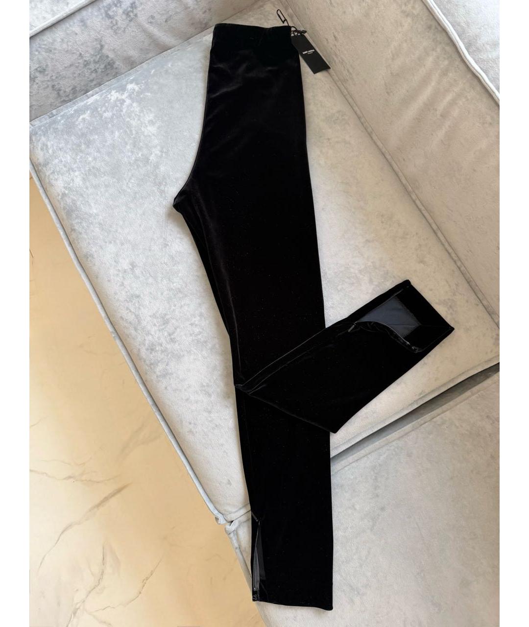SAINT LAURENT Черные бархатные брюки узкие, фото 4