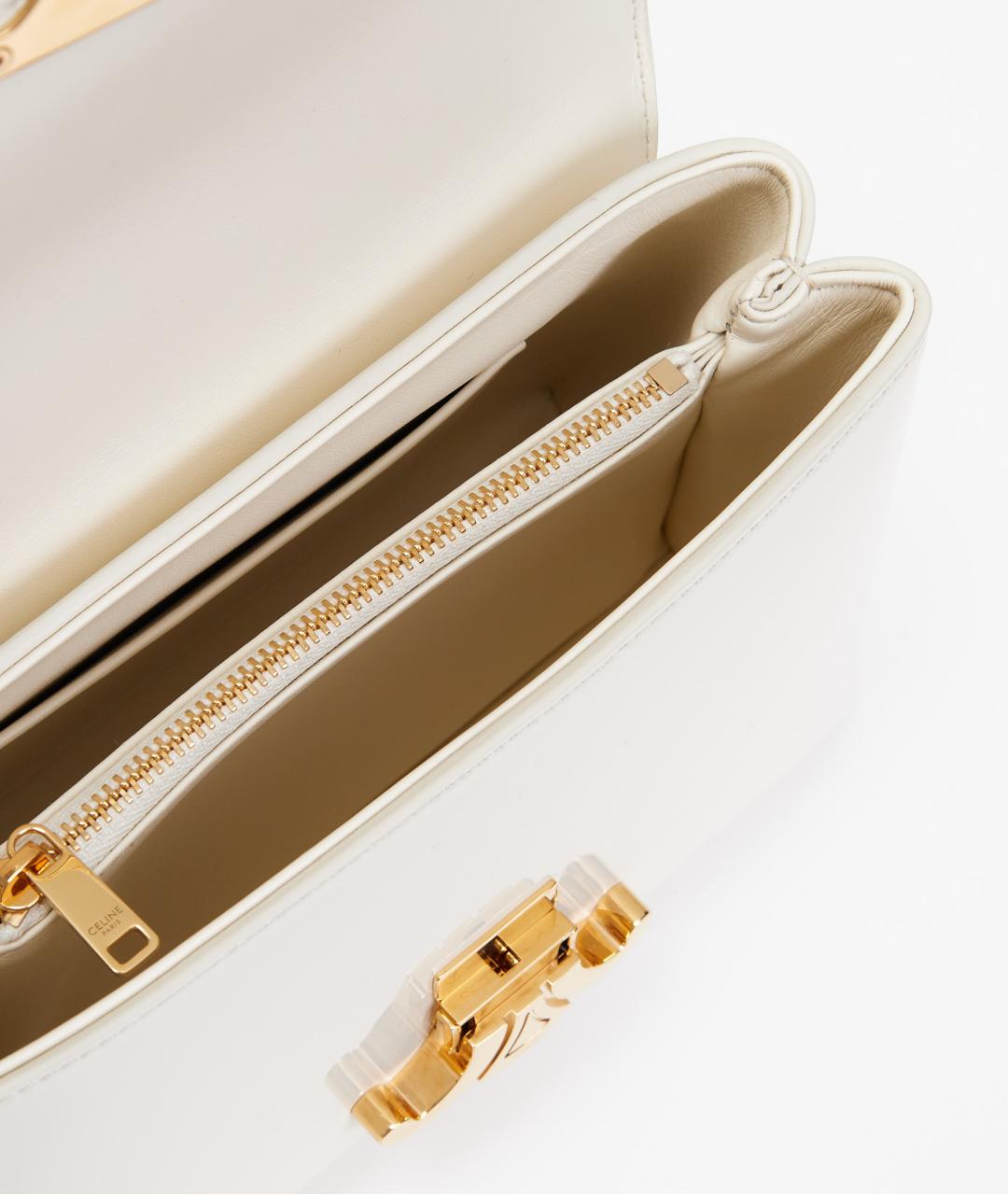 CELINE Бежевая кожаная сумка с короткими ручками, фото 6