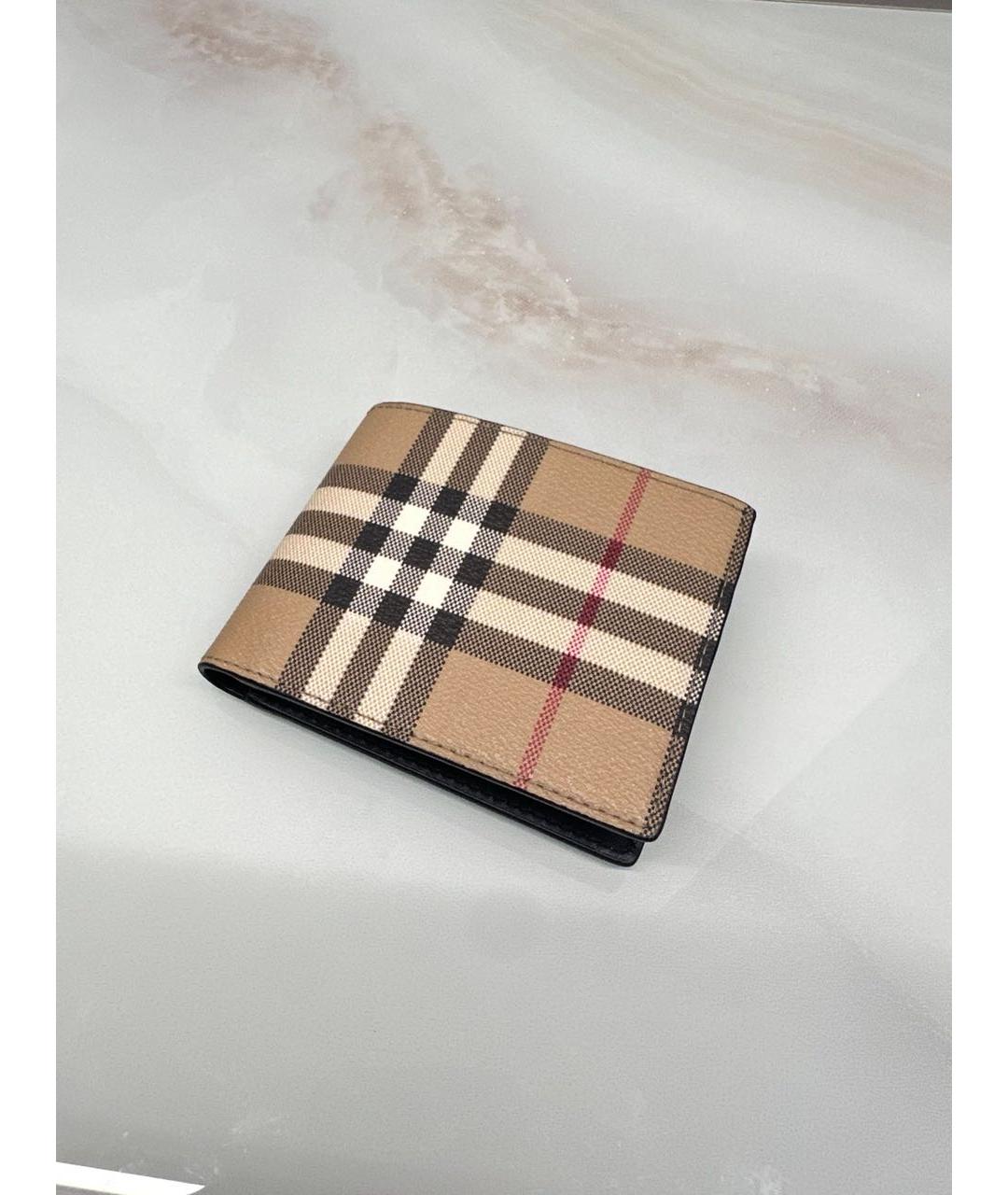BURBERRY Бежевый кожаный кошелек, фото 6