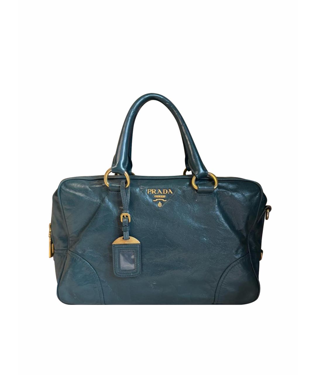 PRADA Зеленая кожаная сумка тоут, фото 1