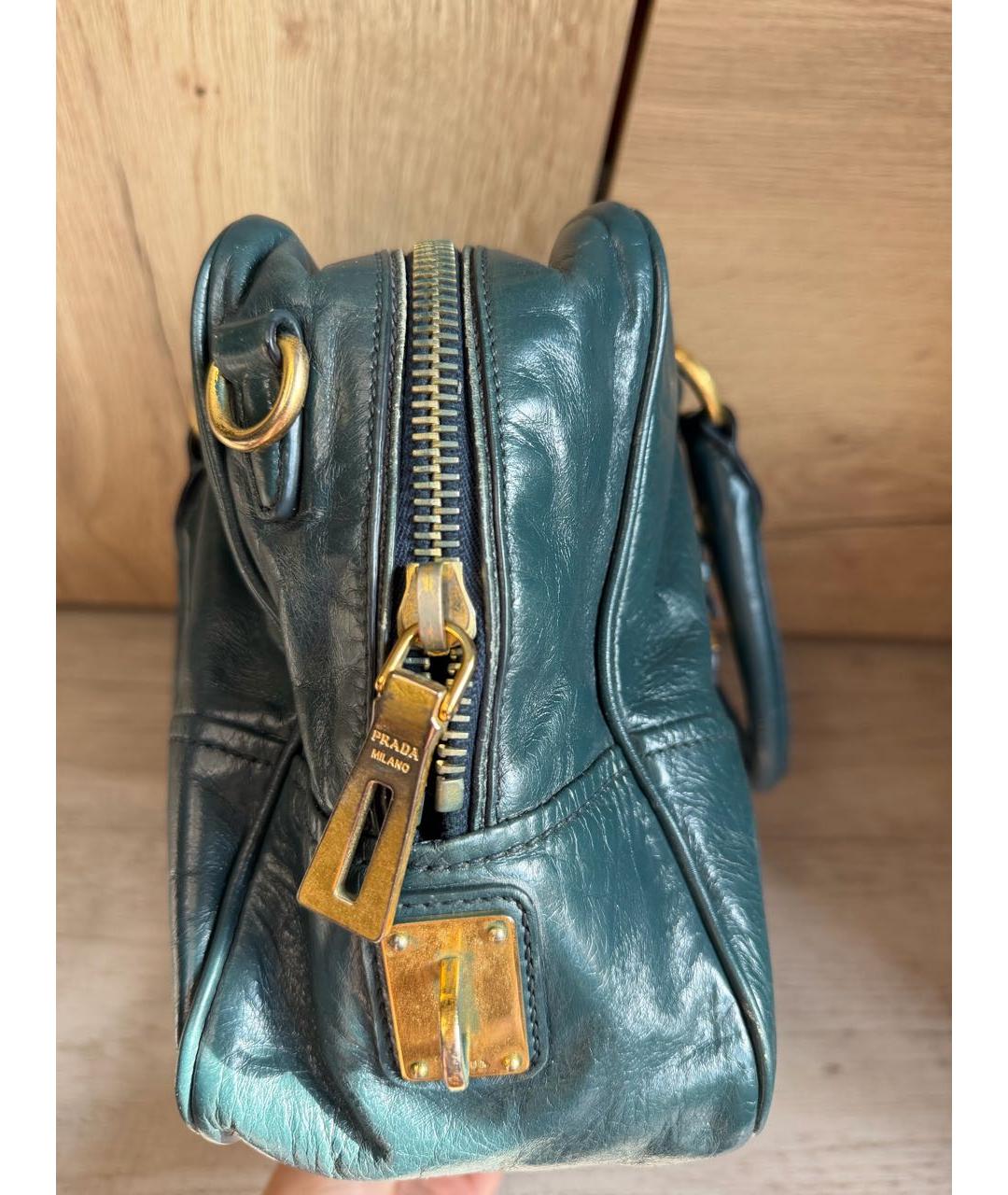 PRADA Зеленая кожаная сумка тоут, фото 5