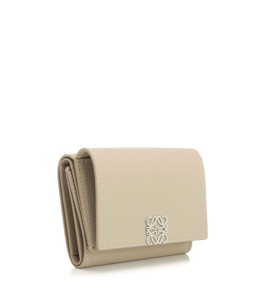 LOEWE Бежевый кожаный кошелек, фото 2
